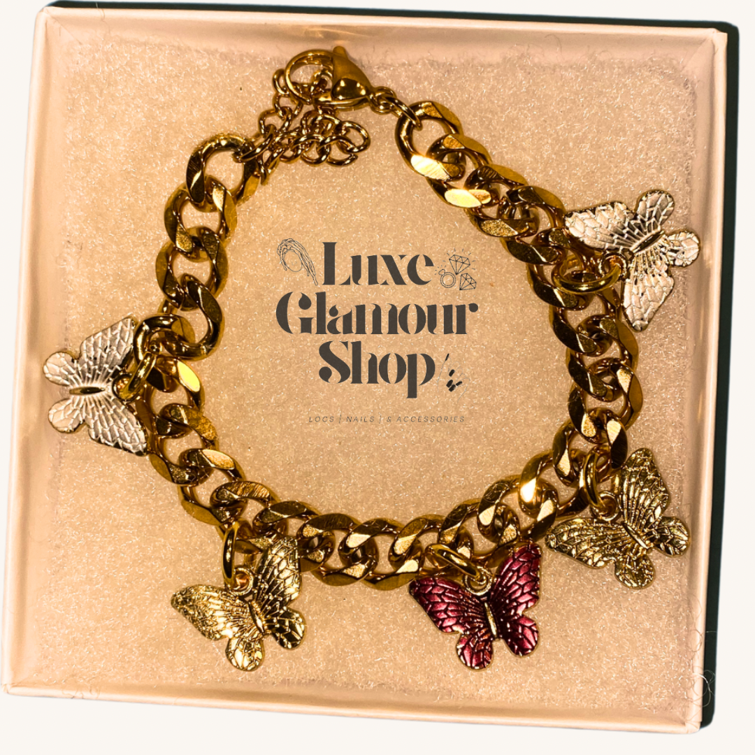 Golden Butterfly Charm Bracelet