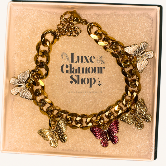 Golden Butterfly Charm Bracelet