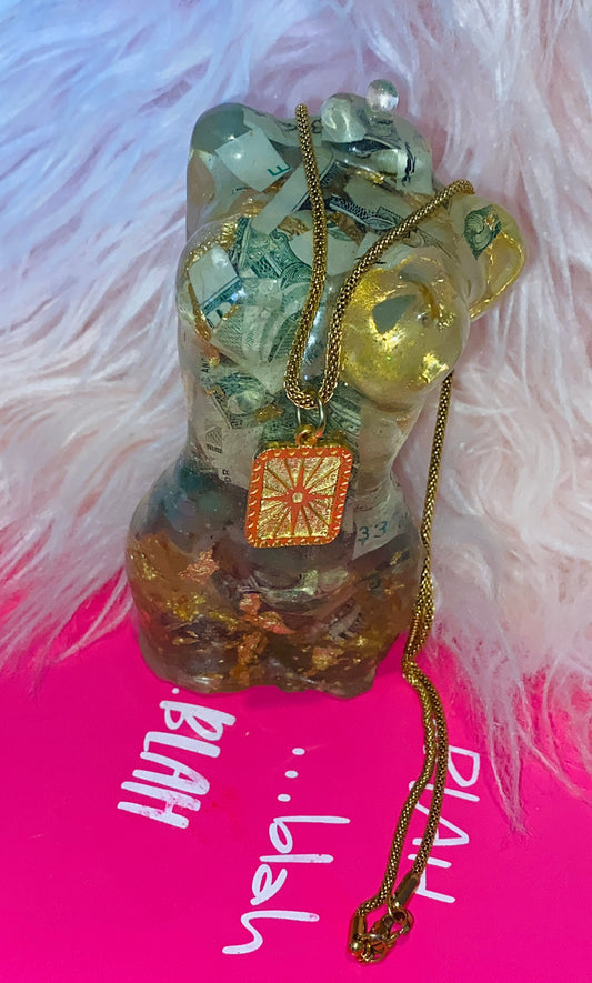 Gold Tarot Card Necklace